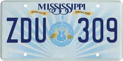 MS license plate ZDU309