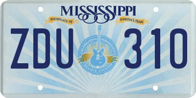 MS license plate ZDU310