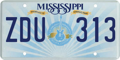 MS license plate ZDU313