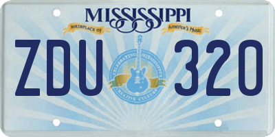 MS license plate ZDU320