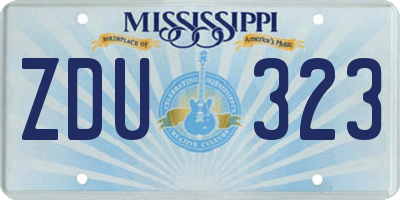 MS license plate ZDU323