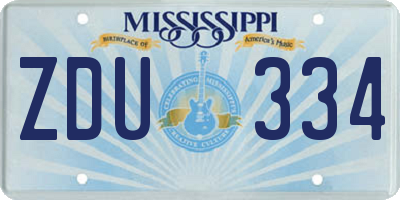 MS license plate ZDU334
