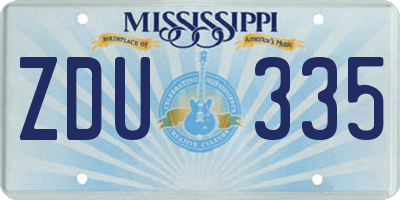 MS license plate ZDU335