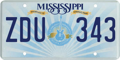 MS license plate ZDU343