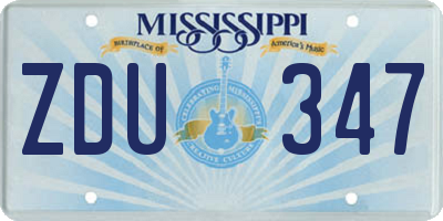 MS license plate ZDU347