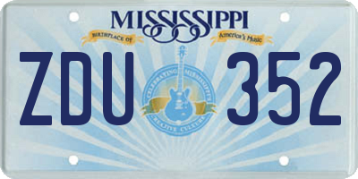 MS license plate ZDU352