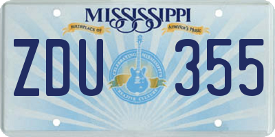 MS license plate ZDU355