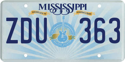 MS license plate ZDU363