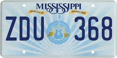 MS license plate ZDU368