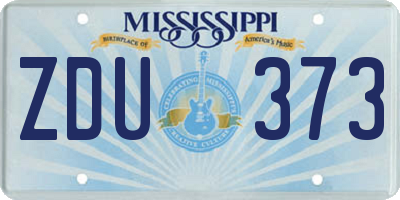 MS license plate ZDU373