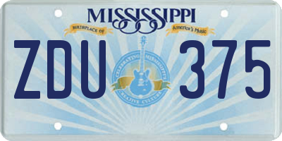 MS license plate ZDU375