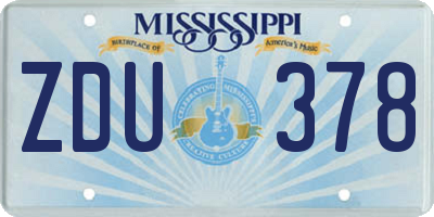 MS license plate ZDU378