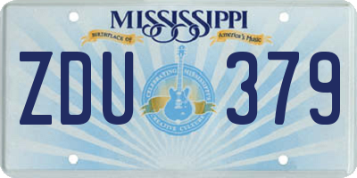 MS license plate ZDU379