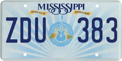 MS license plate ZDU383