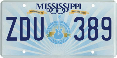 MS license plate ZDU389