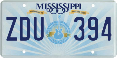 MS license plate ZDU394