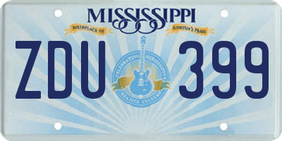MS license plate ZDU399