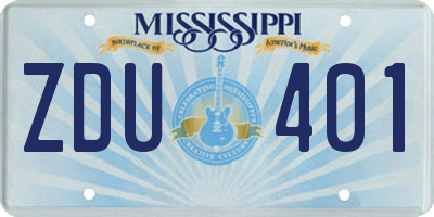 MS license plate ZDU401