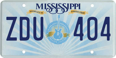 MS license plate ZDU404