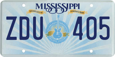 MS license plate ZDU405