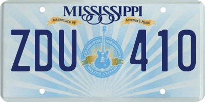 MS license plate ZDU410