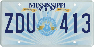 MS license plate ZDU413