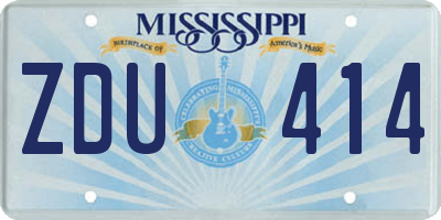 MS license plate ZDU414