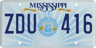 MS license plate ZDU416