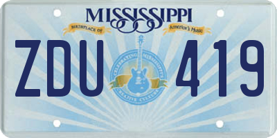 MS license plate ZDU419