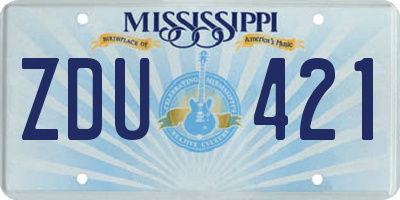MS license plate ZDU421