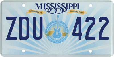 MS license plate ZDU422
