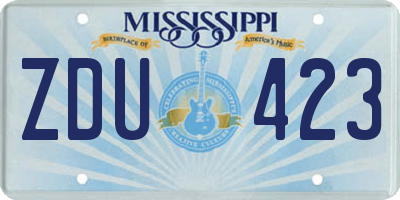 MS license plate ZDU423