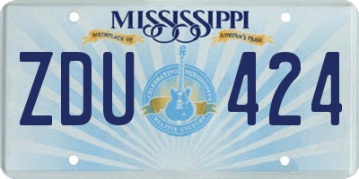 MS license plate ZDU424