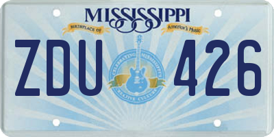 MS license plate ZDU426