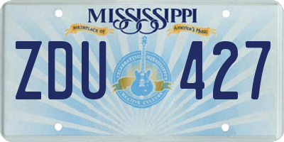 MS license plate ZDU427