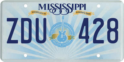 MS license plate ZDU428