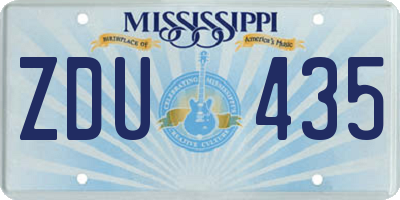 MS license plate ZDU435
