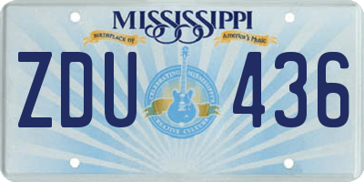 MS license plate ZDU436