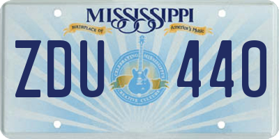 MS license plate ZDU440