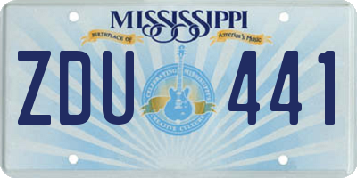 MS license plate ZDU441