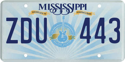 MS license plate ZDU443