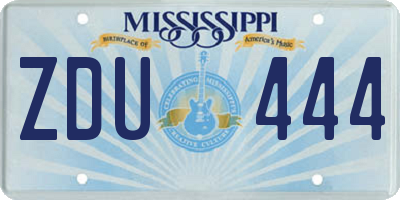 MS license plate ZDU444