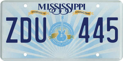 MS license plate ZDU445