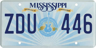 MS license plate ZDU446