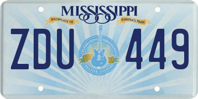 MS license plate ZDU449