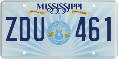 MS license plate ZDU461