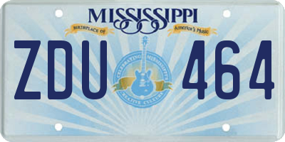 MS license plate ZDU464