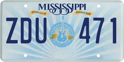 MS license plate ZDU471