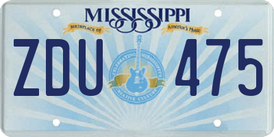 MS license plate ZDU475