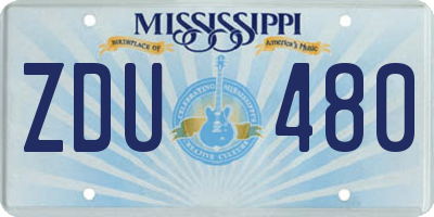 MS license plate ZDU480